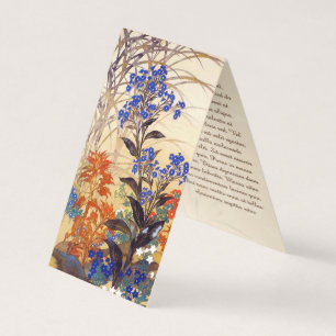 Carte De Visite Aquarelle orientale, fleurs vintages éclatantes a