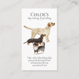 Carte De Visite Aquarelle Pack Chien Walker Pot