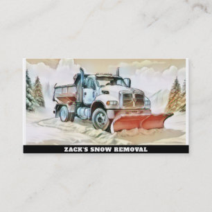 Carte De Visite *~* Aquarelle Pastel Enlèvement de neige Camion de