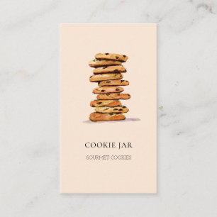 Carte de visite aquarelle pâtisserie pêche