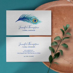 Carte De Visite Aquarelle Peacock Feather