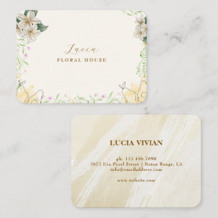 Carte De Visite Aquarelle Pear Floral Garden