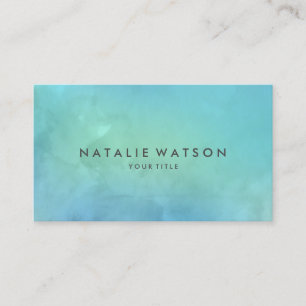 Carte De Visite Aquarelle peignant la turquoise minimaliste
