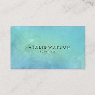 Carte De Visite Aquarelle peignant la turquoise minimaliste