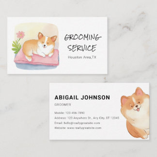 Carte De Visite Aquarelle Pet Grossissant avec une jolie conceptio