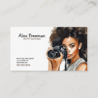 Aquarelle Photographe femme noire et Brown