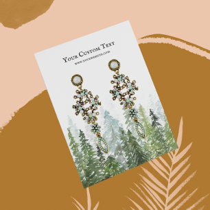 Carte De Visite Aquarelle Pine Bois Élevage Bijoux Display