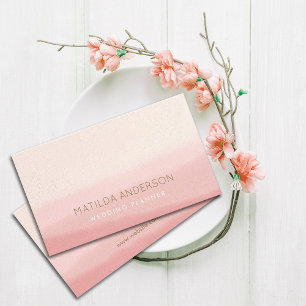 Carte De Visite Aquarelle   Pink rose clair minimaliste moderne