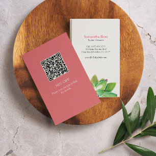 Carte De Visite Aquarelle professionnelle rose succulente