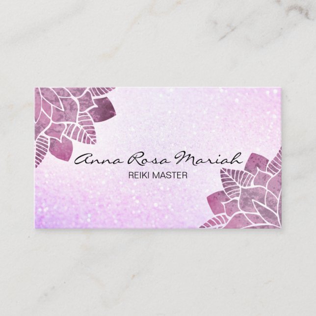 Carte De Visite *~* Aquarelle Reiki Mandala Parties scintillant Gu (Devant)