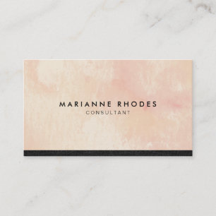 Carte De Visite Aquarelle rose avec finition Denim