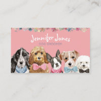 Aquarelle rose Floral Chien race Chien Groomer 