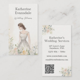 Carte De Visite Aquarelle rose Floral Élégant Planificateur de mar