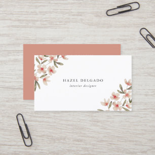 Carte De Visite Aquarelle rose florale