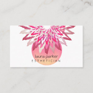 Carte De Visite Aquarelle rose Lotus Fleur Beautician Massage
