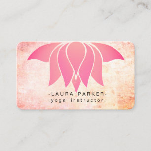 Carte De Visite Aquarelle rose Lotus Fleur Yoga Méditation