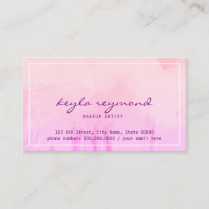 Carte De Visite aquarelle rose maquillage