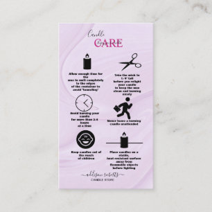 Carte De Visite Aquarelle rose moderne Soins aux bougies Business 