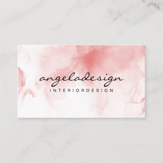 Carte De Visite Aquarelle rose Ombre moderne (Devant)