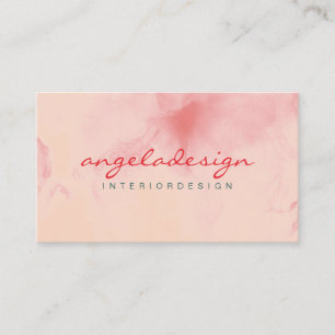 Carte De Visite Aquarelle rose Ombre moderne Sceau rose