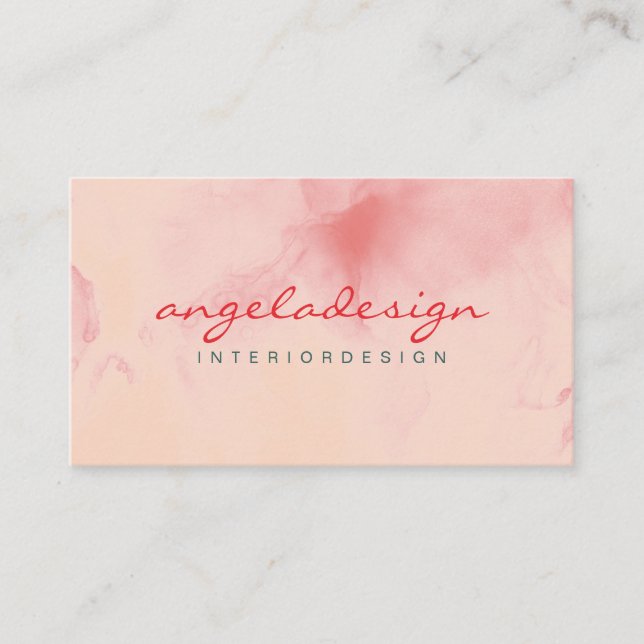 Carte De Visite Aquarelle rose Ombre moderne Sceau rose (Devant)