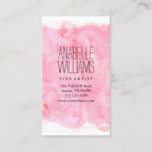 Carte De Visite Aquarelle rose tendance