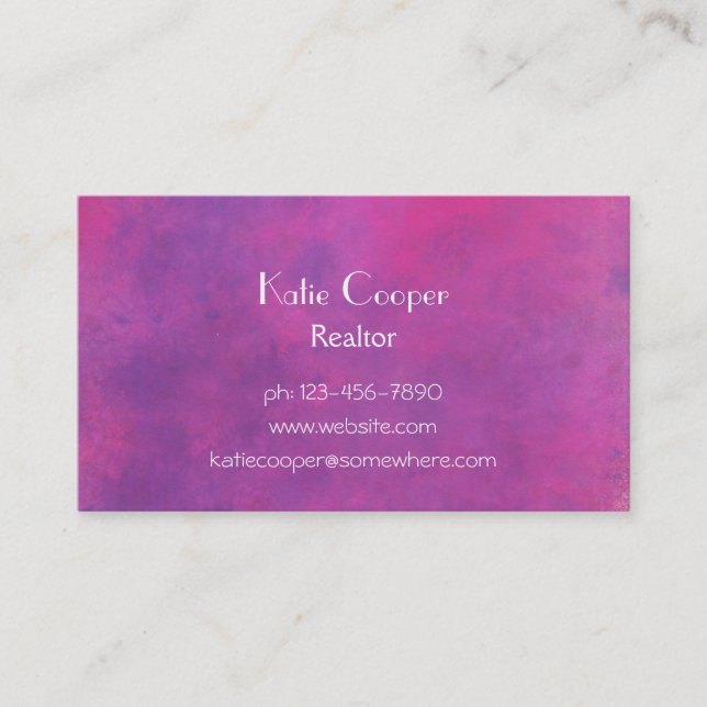 Carte De Visite Aquarelle rose Texture Abstraite (Devant)