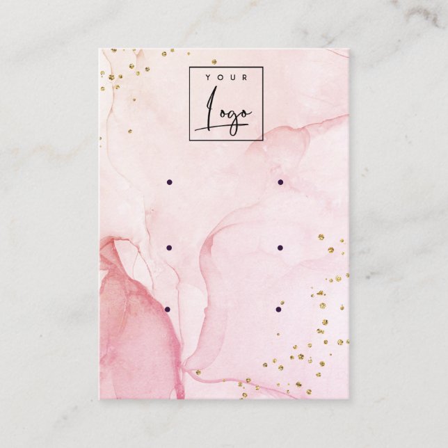 Carte De Visite Aquarelle rose violet Texture 3 oreille (Devant)