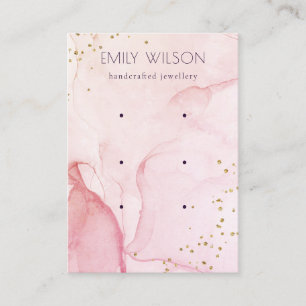 Carte De Visite Aquarelle rose violet Texture 3 oreille