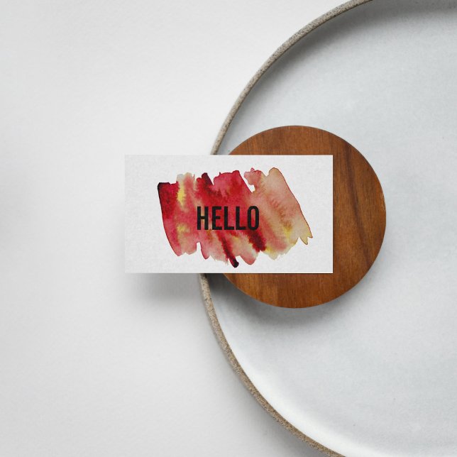 Carte De Visite Aquarelle rouge et or professionnel (Créateur téléchargé)