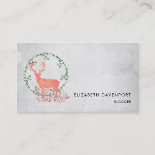 Carte De Visite Aquarelle Russe Reindeer Boho