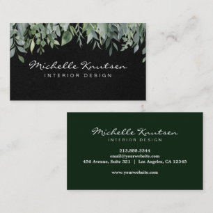 Carte De Visite Aquarelle Rustique moderne Eucalyptus Vert