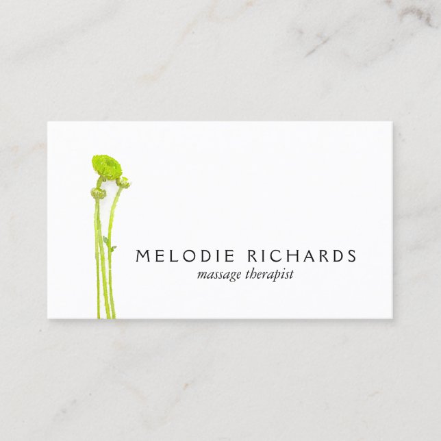 Carte De Visite Aquarelle simple et élégante Floral Therapist (Devant)