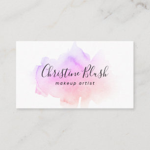 Carte De Visite Aquarelle simple rose et violet