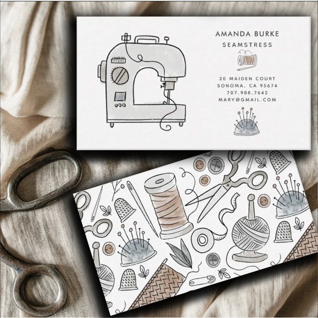 Carte De Visite Aquarelle simple Sestress (Créateur téléchargé)