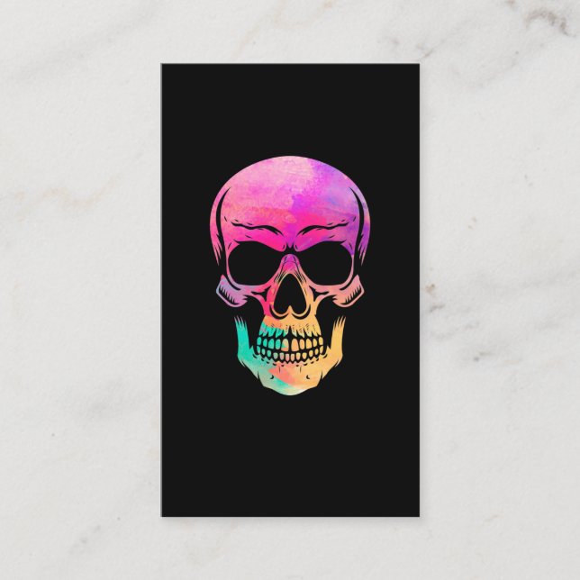 Carte De Visite Aquarelle Skeleton humain (Devant)