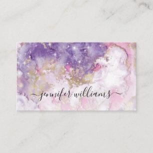Carte De Visite Aquarelle Sparkly Gold Foil Artiste de maquillage