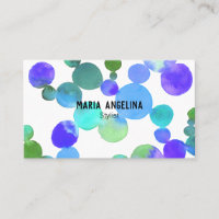 Aquarelle Spots et points bleu pourpre vert