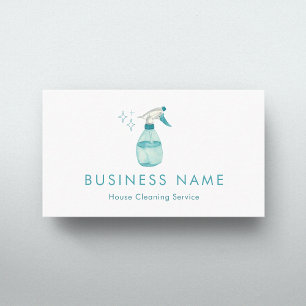 Carte De Visite Aquarelle Spray Bouteille Nettoyage de la maison