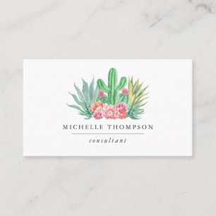 Carte De Visite Aquarelle Succulents