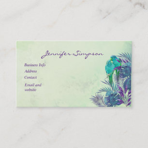 Carte De Visite Aquarelle sur mesure Tropical Parrot Business