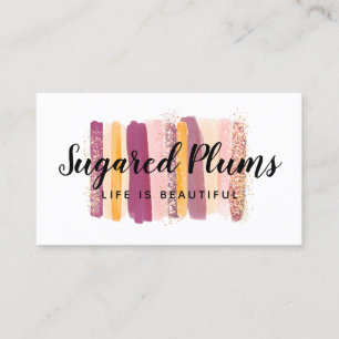 Carte De Visite Aquarelle tendance Peinture Trucs Plum Purple & Or