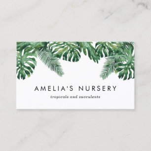 Carte De Visite Aquarelle Tropical Plante verdure Nursery
