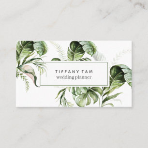 Carte De Visite Aquarelle Tropical Trendy Élégant Moderne Chic