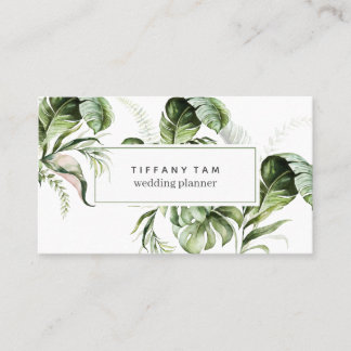 Carte De Visite Aquarelle Tropical Trendy Élégant Moderne Chic