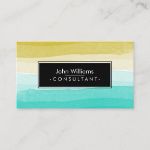 Carte De Visite Aquarelle turquoise Art de Plage Abstrait