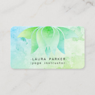 Carte De Visite Aquarelle turquoise de méditation de yoga de plag