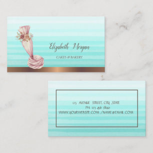 Carte De Visite Aquarelle Tuyauterie Sac Fleurs Boulangerie