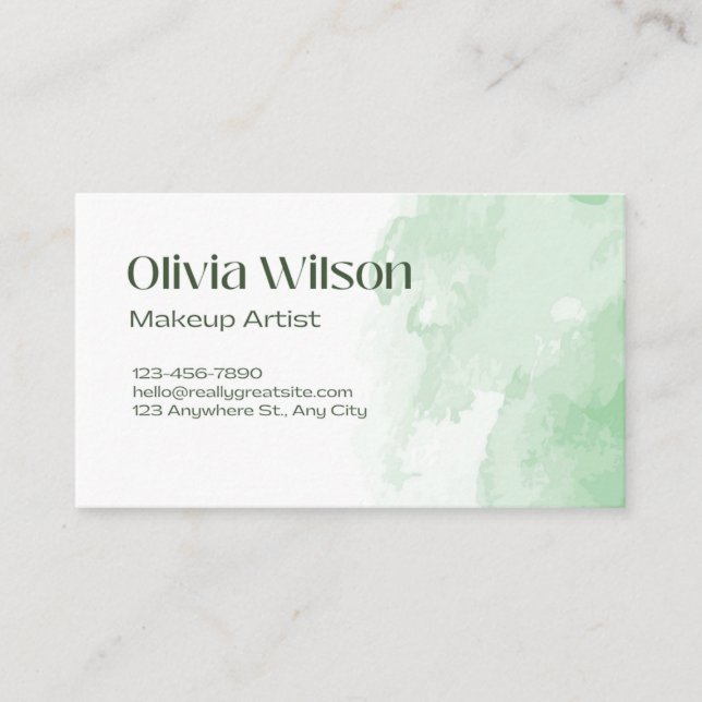 Carte De Visite Aquarelle unique moderne (Devant)