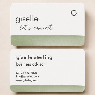 Carte De Visite Aquarelle Vert Sauge